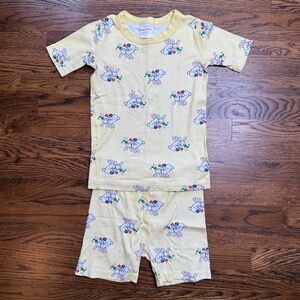 Hanna Andersson Girls Yellow Snuggle Bunny Easter Short John Organic Pajamas  8